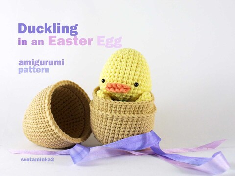 Crochet Easter Pattern Amigurumi Easter Egg Surprise with Crochet Duck