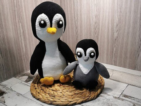 Peaches der Pinguin mit Baby XXL