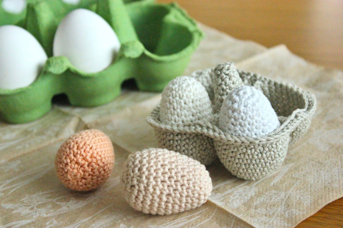 Häkelanleitung "Kleiner Eierkarton mit vier Eiern" - Bild 2