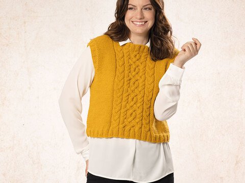 Strickanleitung Damenkurzpullunder "Bari" 763018