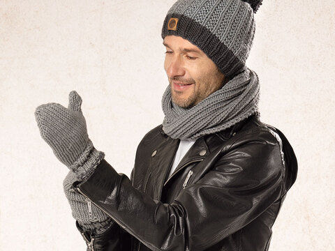 Strickanleitung Mütze, Loop & Fausthandschuhe "Riga" 763083