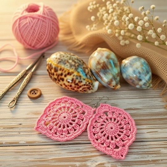 Crochet Leaf Earrings Pattern – PDF Download + Video Tutorial