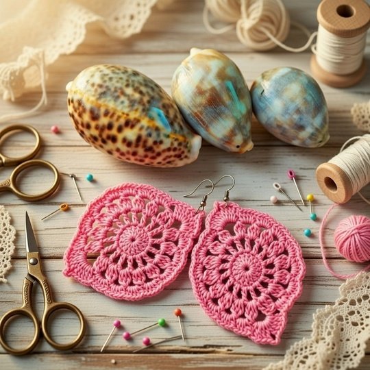 Crochet Leaf Earrings Pattern – PDF Download + Video Tutorial