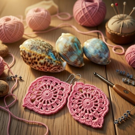 Crochet Leaf Earrings Pattern – PDF Download + Video Tutorial