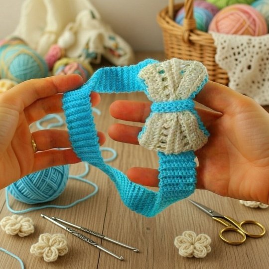 Häkelmuster Stirnband mit Schleife – PDF Anleitung + Video Tutorial