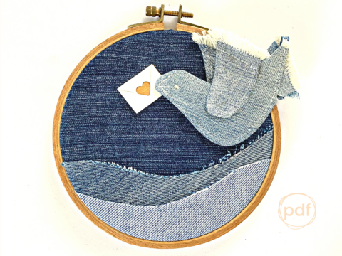 Friedenstaube nähen, Nähidee mit Herz "Briefchen" Schnittmuster in 2 Größen