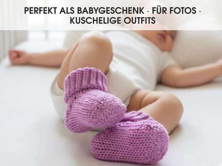Häkelanleitung Babysocken – Rippenstruktur – 3 Größen