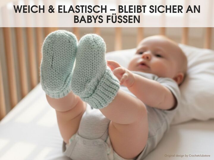 Сrochet Baby Socks Pattern – Ribbed Socks – 3 Sizes