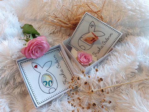 Stickdatei Ostern, Geldgeschenk, Gutschein, Geschenkbox, 13 cm x 18 cm