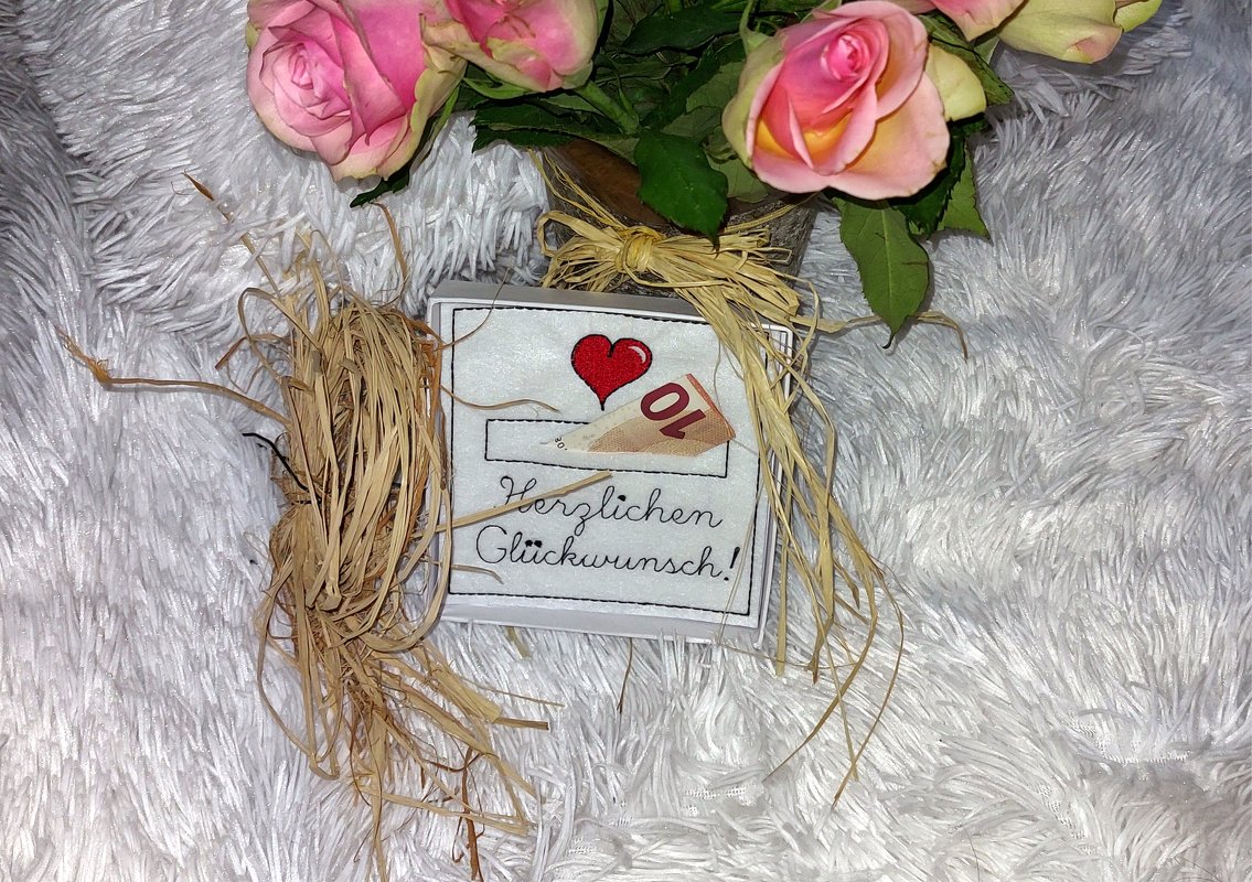 Stickdatei Geburtstag, Geldgeschenk, Gutschein, Geschenkbox, Geschenkkarte - Bild 2