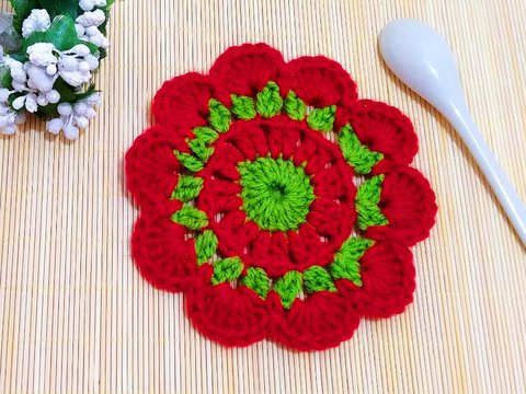 Crochet Round Coaster Pattern • Granny Motif PDF + Video Tutorial