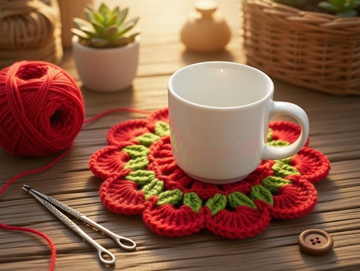 Häkelanleitung runder Granny Coaster • PDF + Video Tutorial