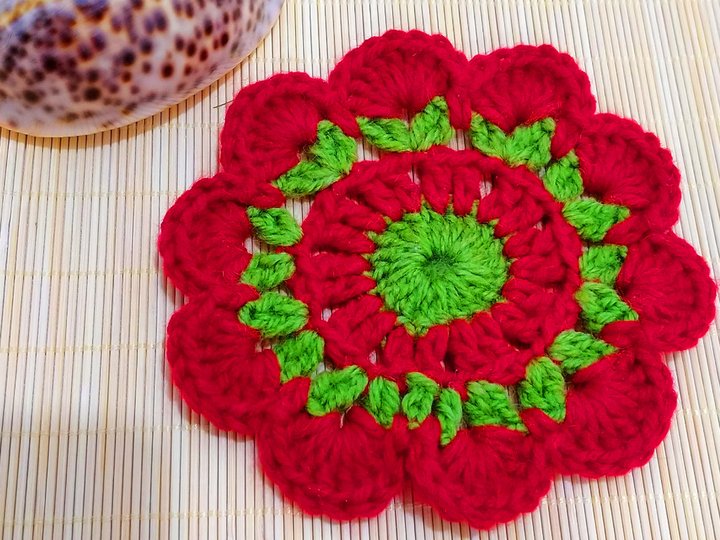 Häkelanleitung runder Granny Coaster • PDF + Video Tutorial