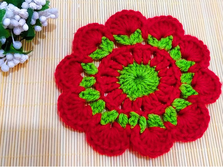 Häkelanleitung runder Granny Coaster • PDF + Video Tutorial