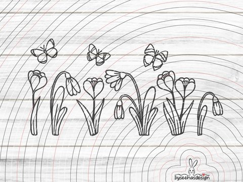 Spring Flowers Plotterdatei SVG DXF