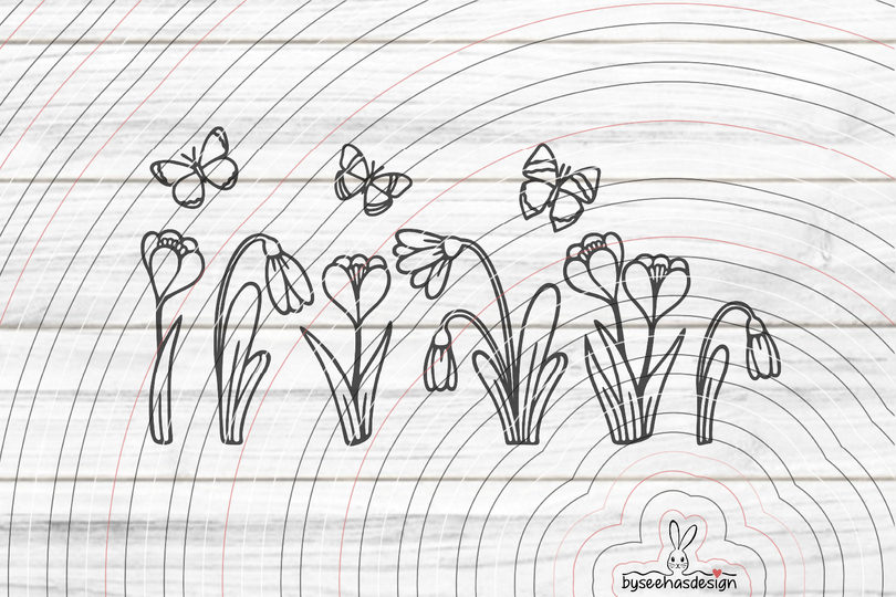 Spring Flowers Plotterdatei SVG DXF