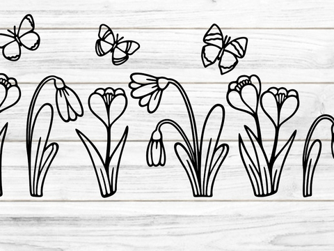 Spring Flowers Plotterdatei SVG DXF FCM
