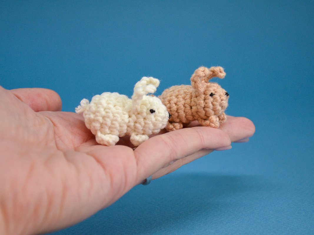 Easter mini rabbit amigurumi crochet pattern, miniature cute bunny toy