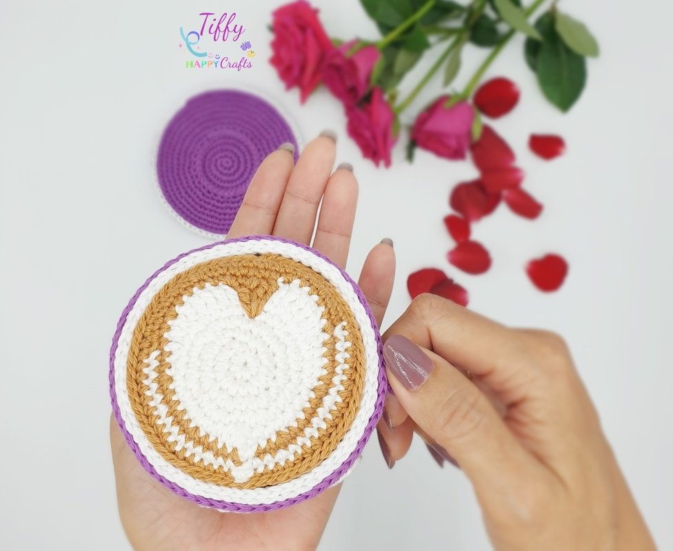 Cappuccino XO Cup With Latte Art Heart Crochet Pattern PDF - Image 6