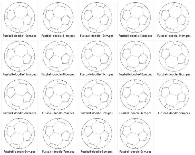 Stickdatei - Fussball Fußball Doodle