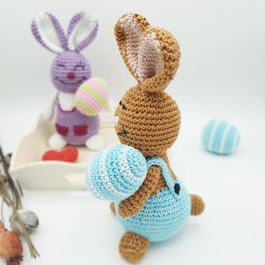 The Cute Bunny Girl and Boy with a Easter Egg | Amigurumi Easter Pattern