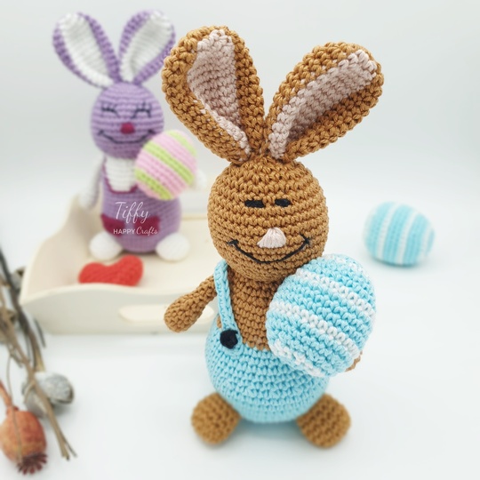 The Cute Bunny Girl and Boy with a Easter Egg | Amigurumi Easter Pattern