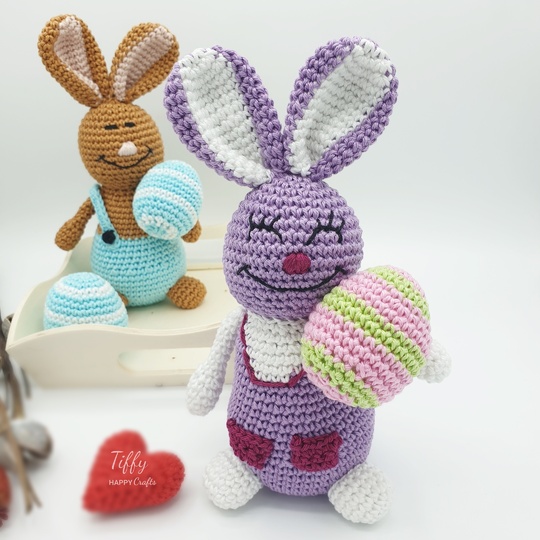 The Cute Bunny Girl and Boy with a Easter Egg | Amigurumi Easter Pattern