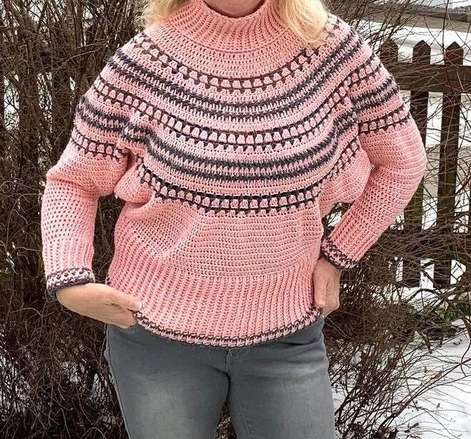 Häkelanleitung Pulli Schneeflocke - Bild 5