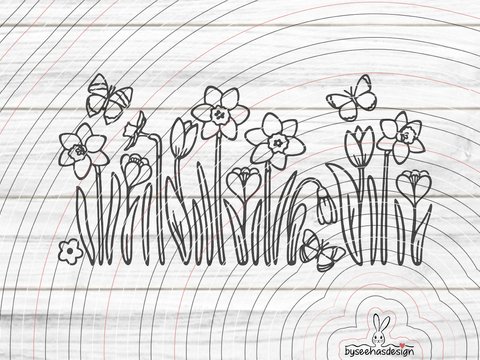 Easter Flowers Plotterdatei SVG DXF