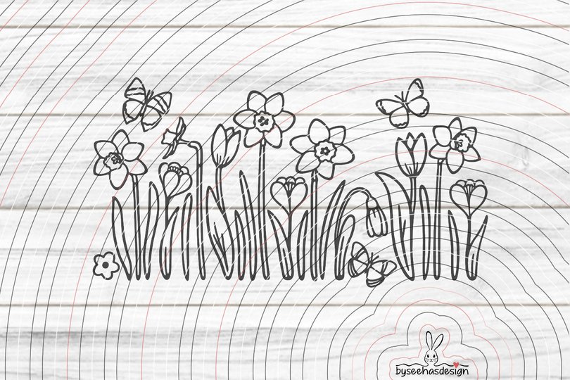 Easter Flowers Plotterdatei SVG DXF