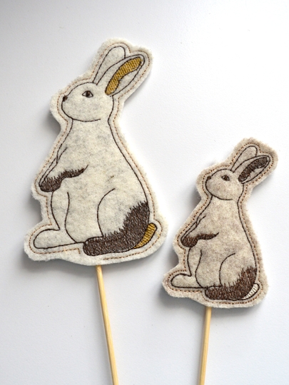 Stickdatei Hase mit Stabstickdatei SET