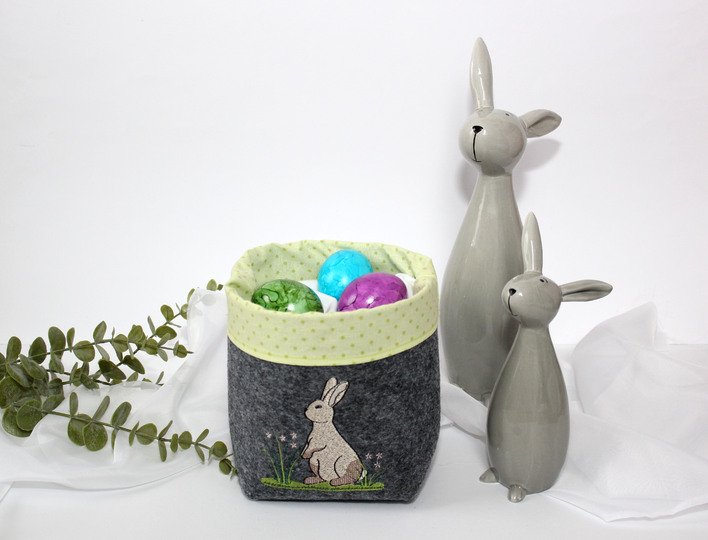 Stickdatei Hase mit Stabstickdatei SET