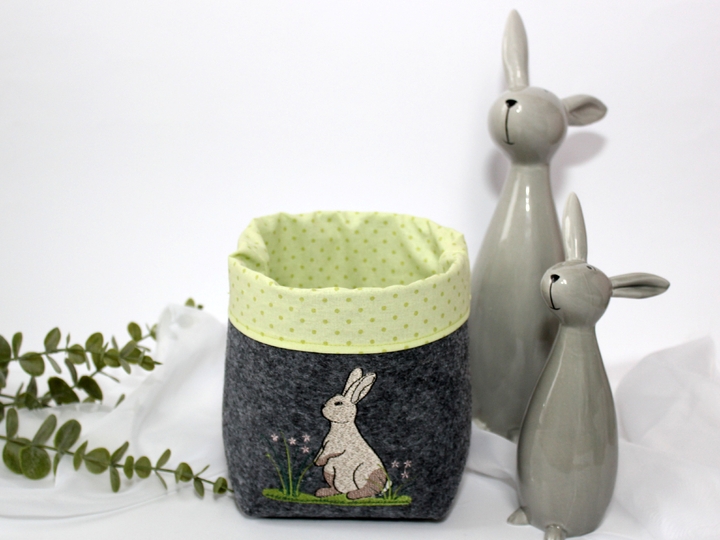 Stickdatei Hase mit Stabstickdatei SET