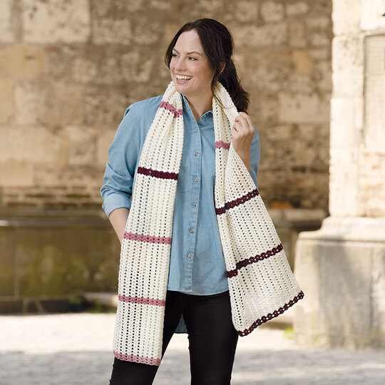 Häkelanleitung Gehäkelter Schal "Merino Extrafein" 763025