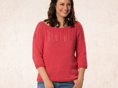 Strickanleitung Damenpullover "Seidenglanz" 763051