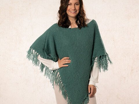 Strickanleitung Damenponcho "Cablé Gitti" 763070