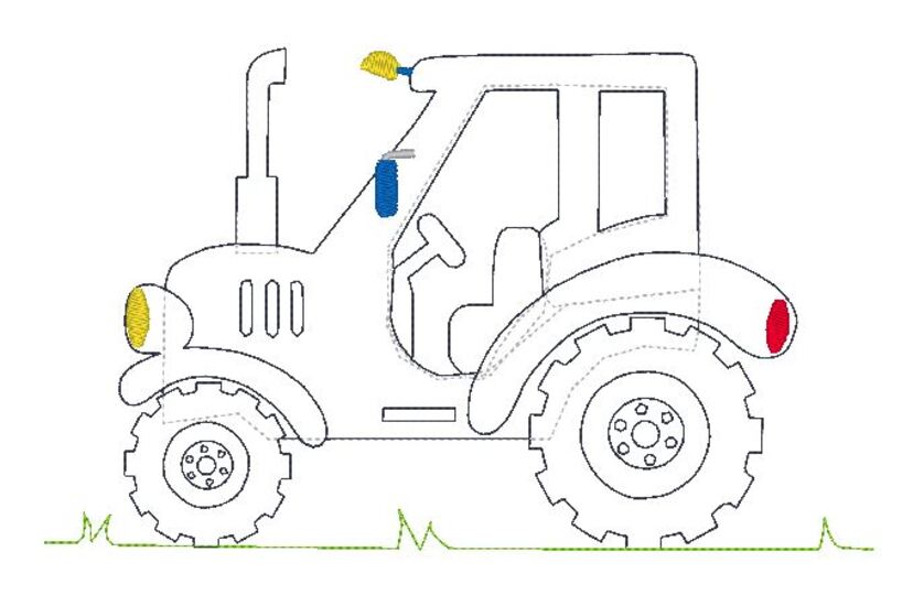 Doodle Traktor Stickdatei