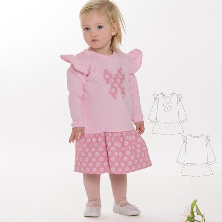 Baby Sewing Pattern Girls' Sweatshirt Set with Ruffles SOPHIE
