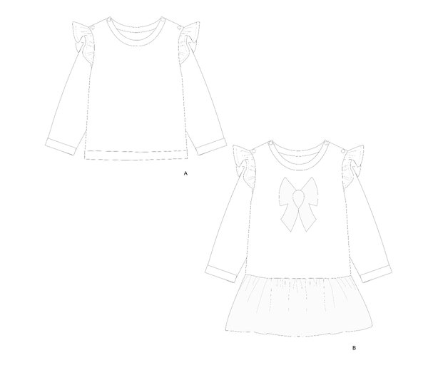 Schnittmuster Baby-Sweatshirt SOPHIE – 2-in-1 Nähanleitung Gr. 50/56–98/104