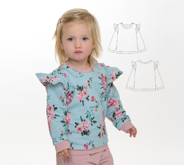 sewing pattern baby sweatshirt SOPHIE 2-in-1 photo tutorial 0m/1m–3y/4y