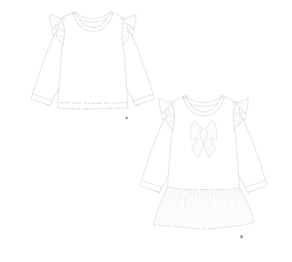 sewing pattern baby sweatshirt SOPHIE 2-in-1 photo tutorial 0m/1m–3y/4y