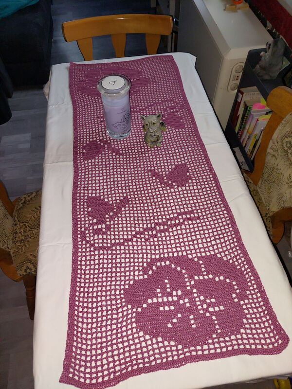 Tischläufer Stiefmütterchen Häkelanleitung