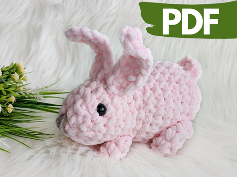 Crochet plush bunny pattern, amigurumi stuffed rabbit pattern