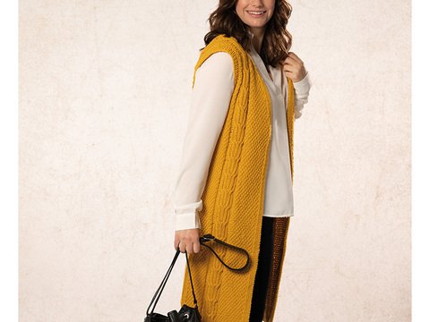 Strickanleitung Damenlongweste "Capri" 763049