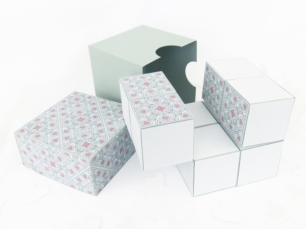 Unendlicher Würfel, mit 6 Foto-Flächen – Bastelvorlagen und Anleitung