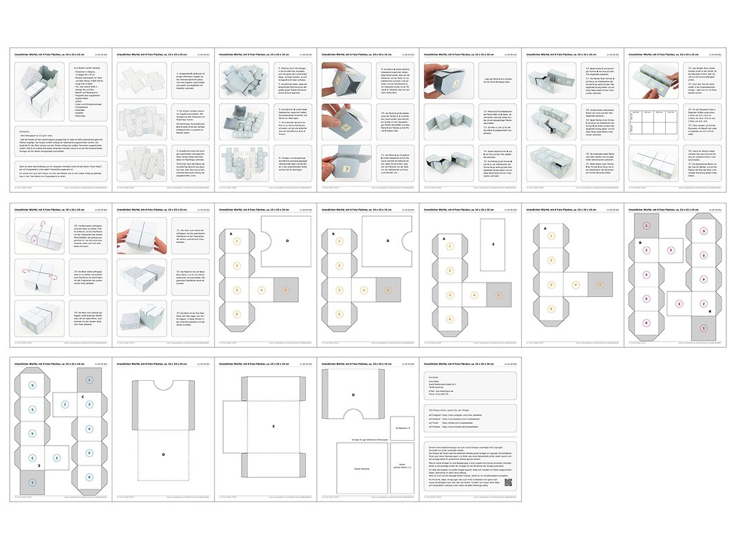 Unendlicher Würfel, mit 6 Foto-Flächen – Bastelvorlagen und Anleitung - Bild 10