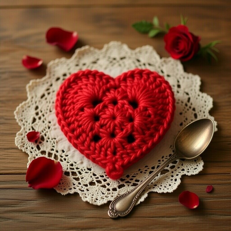 Crochet Heart Coaster Pattern | Granny Square PDF + Video Tutorial - Image 3