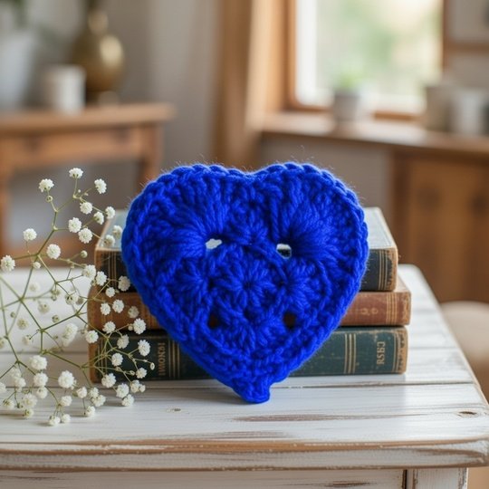 Crochet Heart Coaster Pattern | Granny Square PDF + Video Tutorial