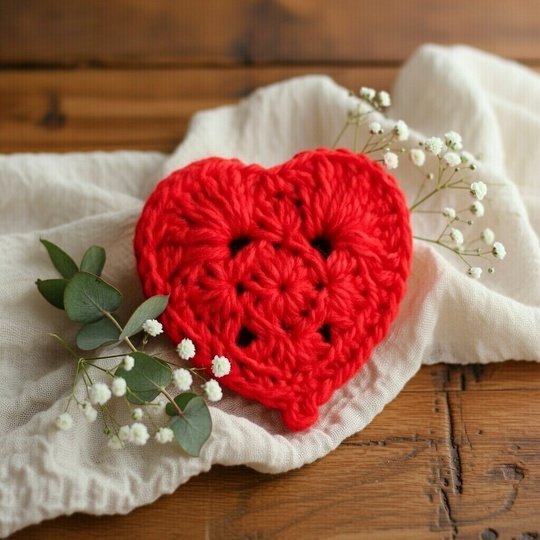 Crochet Heart Coaster Pattern | Granny Square PDF + Video Tutorial