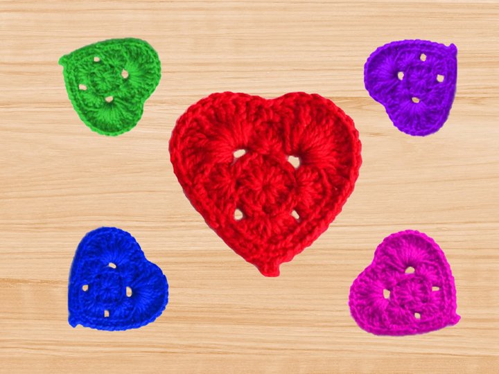 Crochet Heart Coaster Pattern | Granny Square PDF + Video Tutorial